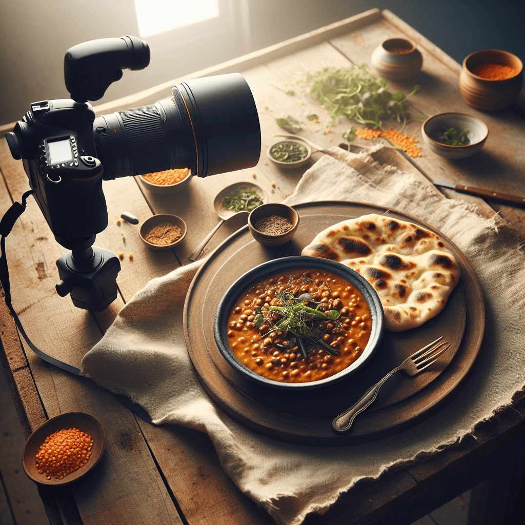 Indisk linsegryde med naanbrød