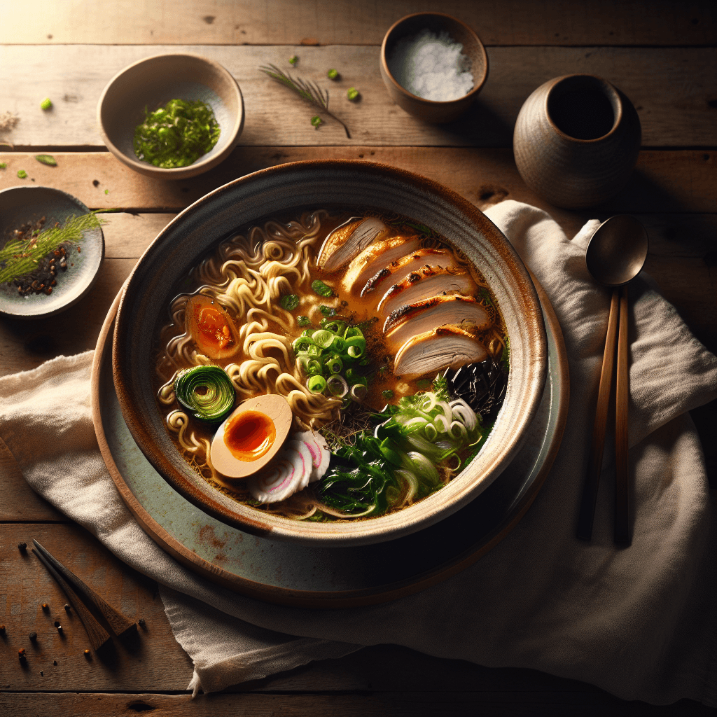 Japansk Ramen med Kylling og Grøntsager